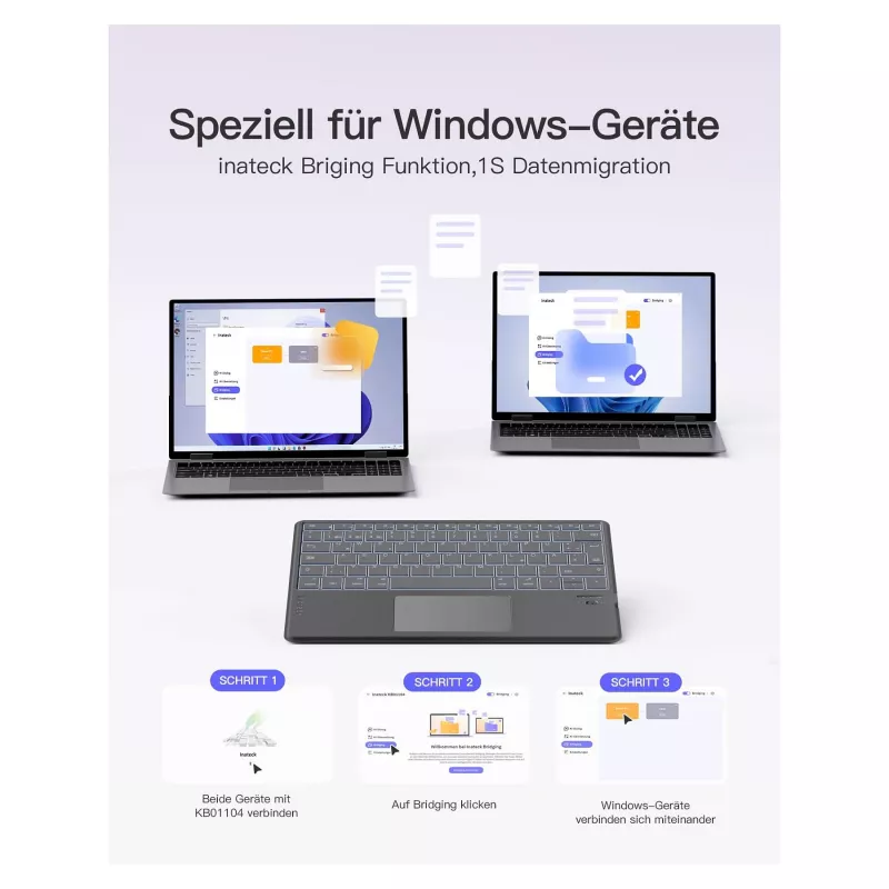 inateck näppäimistö Surface harmaa, Sureface GO 1-4 Com. QWERTZ