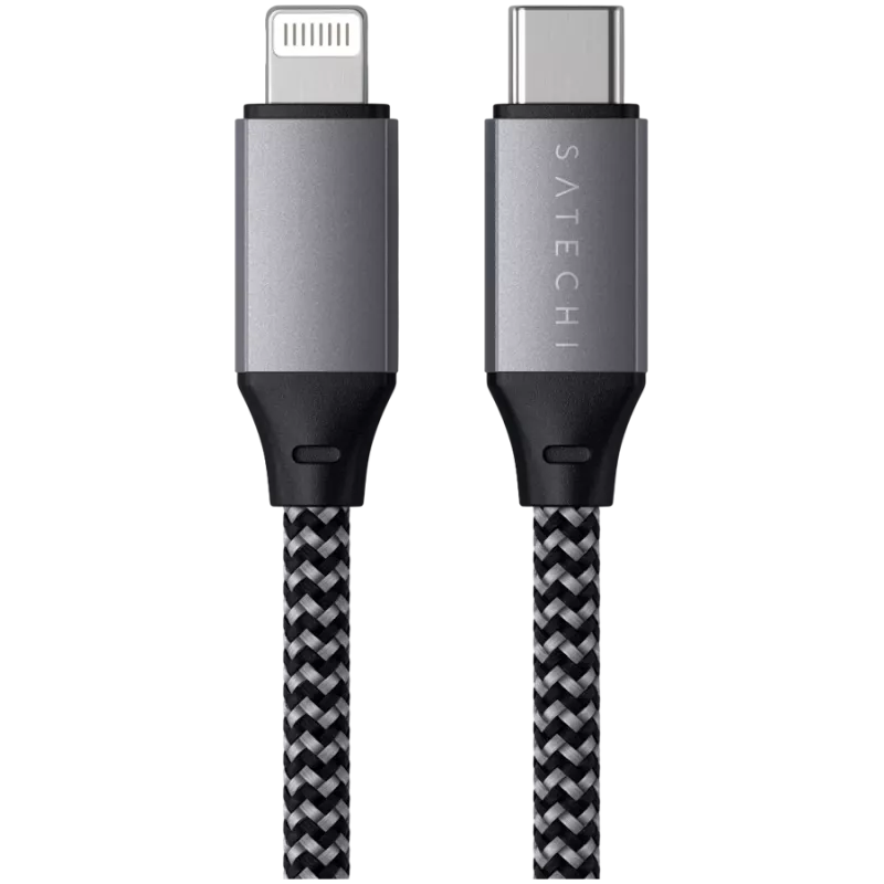 Satechi ST-TCL10M USB-kaapeli 0,25 m USB-C USB-C/Lightning musta harmaa