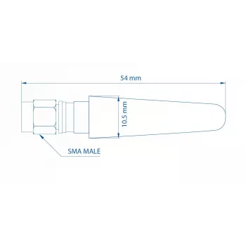Kompakti suora matkapuhelinantenni TELTONIKA 003R-00281 5 dBi matkapuhelin- ja langattomille laitteille