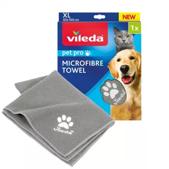 Mikrokuitupyyhe VILEDA 172651 kissoille ja koirille, harmaa, 650×1000 mm, polyamidi