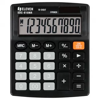 ELEVEN toimistolaskin SDC-810NR 10-numeroinen näyttö, kaksikäyttöinen, musta