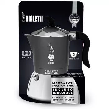 Induktioliesikahvipannu BIALETTI FIAMMETTA 2 kupille, harmaa