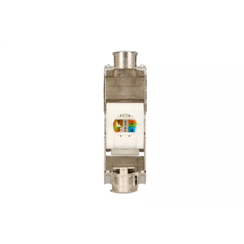 Extralink Keystone CAT6A STP RJ45 kulmikas metalli-keystone-moduuli, yksittäisportti