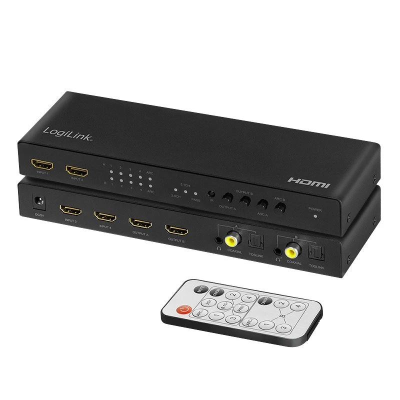 HDMI-kytkin 4x2-porttinen 4K/60Hz