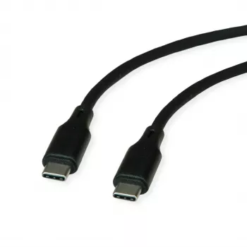 ROLINE USB 2.0 kaapeli C-C ST/ST silikoni 60W 1m musta - kaapeli - digitaalinen/data (11.02.9120)