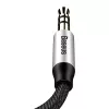 Baseus Yiven audiokaapeli 3,5 mm plugi M30 1,5 m hopea + musta