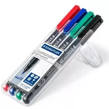 Pysyvä merkkiaine Staedtler Lumocolor 317 WP4 musta, sininen, vihreä, punainen