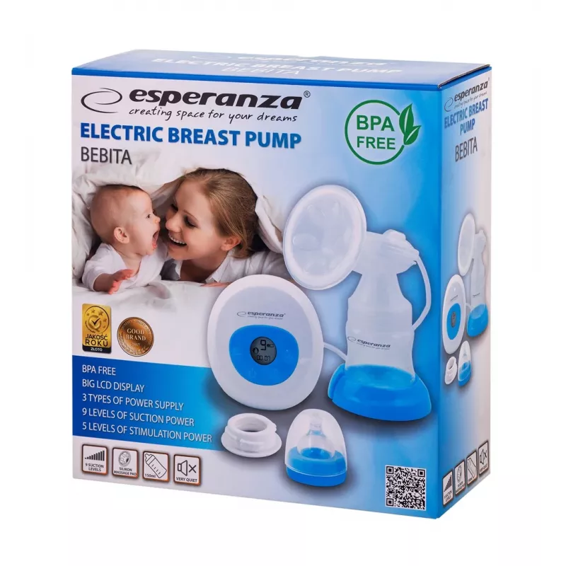 Esperanza BEBITA ECM001B sähköinen rintapumppu, 150 ml, sininen