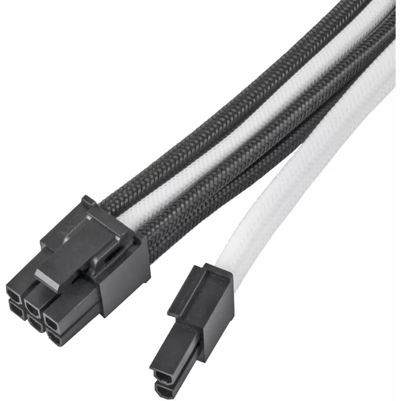 SILVERSTONE PP07E -virtajohdon jatko 8-pin PCIe 30 cm (musta/valkoinen)
