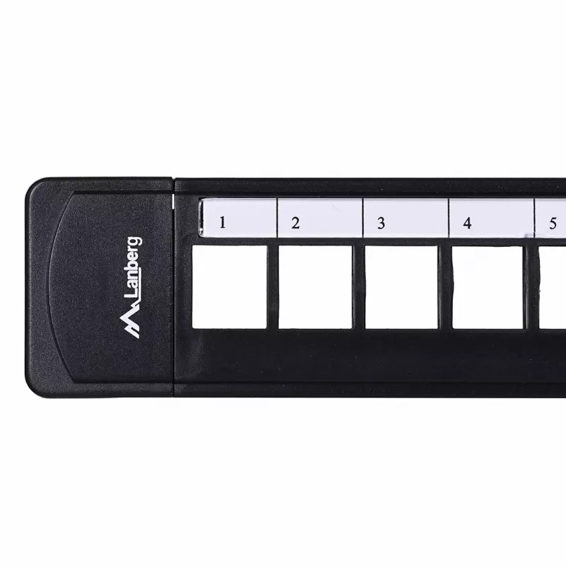 Patch-paneeli 1U LANBERG PPKS-1124-B, 24 porttia, 1U, ABS, musta, 482,6×44,5×154 mm