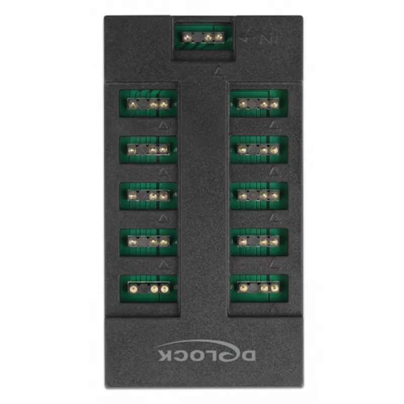 Delock - RGB LED valokeskitin - 10 liitäntää - musta (64128)