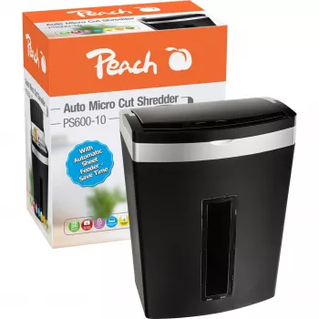 Peach PS600-10 silppuri mikrosilppu 63 dB musta, hopea