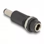 Adapteri DELOCK DC 5,5 x 2,1 mm (naaras) DC 5,5 x 2,5 mm (uros), musta