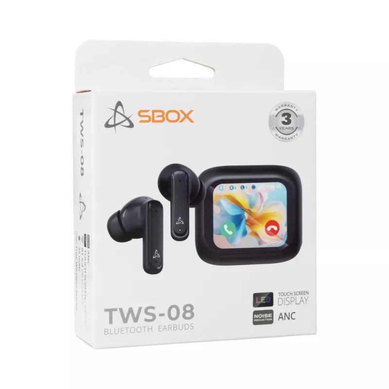 Kuulokkeet SBOX EB-TWS08-B kosketusnäyttö musta