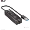 USB-keskitin CLUB3D USB 3.2 Gen1 Type-A 3 liitännällä ja gigabitin Ethernet