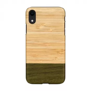 man and wood -älypuhelinkotelo iPhone XR:lle — bambumetsä musta