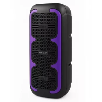 Kannettava stereokaiutin SQUEAK SQ1009 – Bluetooth 5.3, 45 W RMS, 10 h akunkesto, FM, USB, AUX, LED, 1800 mAh, musta