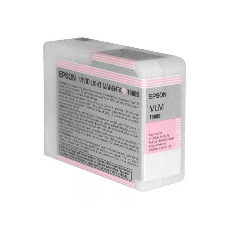 Epson Singlepack Vivid Light Magenta T580B00, Vivid light magenta, pigmenttipohjainen muste, 80 ml, 1 kpl