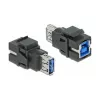 Keystone-moduuli DeLOCK 86395 litteä musta USB A
