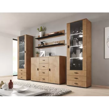 Cama olohuoneen sideboard UNI lefkas tammi/musta