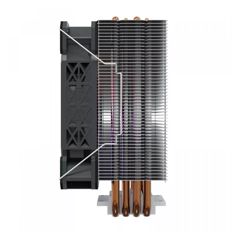 CPU-ilmajäähdytin SAVIO SAVGCOVORTEXX2ARGB 4 lämpöputkella, 120 mm ARGB-tuuletin, musta