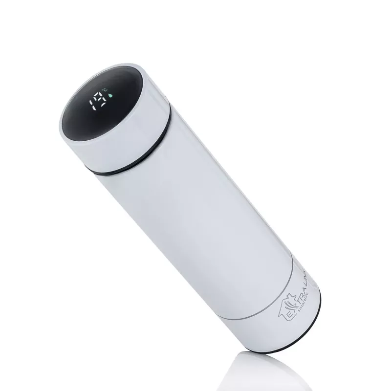 Extralink Smart Travel Mug valkoinen, termomuki lämpötilanäytöllä