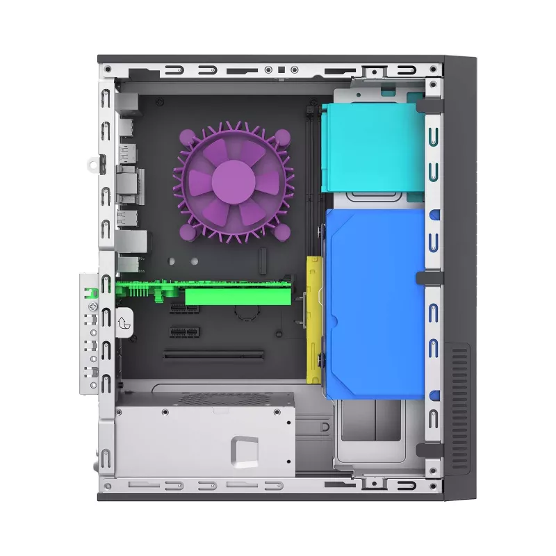 Akyga AK-302-01BL SFF-tietokonekotelo, Micro-ATX / Mini-ITX, USB-C + 2x USB 3.0 + USB 2.0, ilman virtalähdettä, musta