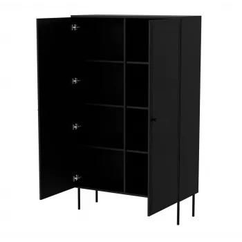 Säilytyskaappi Cama Meble PALAZZO BIS 100x39x166 mattamusta, lattialla seisova seinälle