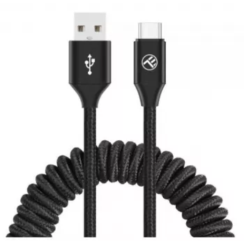 USB-USB-C-datakaapeli Tellur Extendable 3A 1,8 m musta