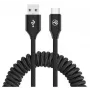 USB-USB-C-datakaapeli Tellur Extendable 3A 1,8 m musta