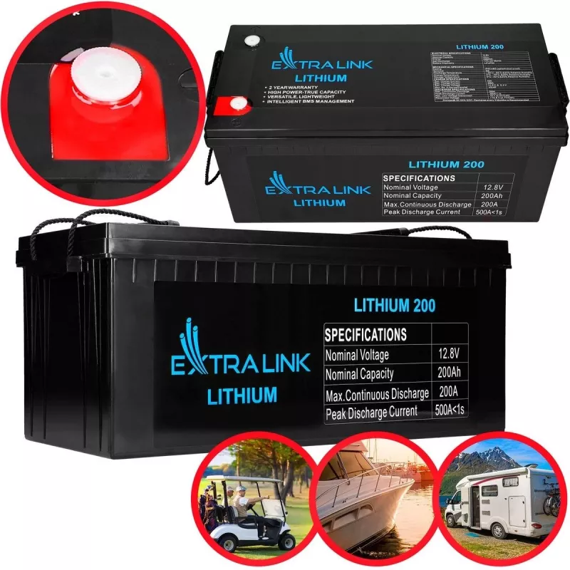 Extralink EX.30479 teollisuuden ladattava litiumrautafosfaatti- (LiFePO4) akku, 12,8 V, 200 Ah