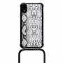 Lookabe Necklace Snake Edition puhelinkuori iPhone XR:lle, hopea/musta