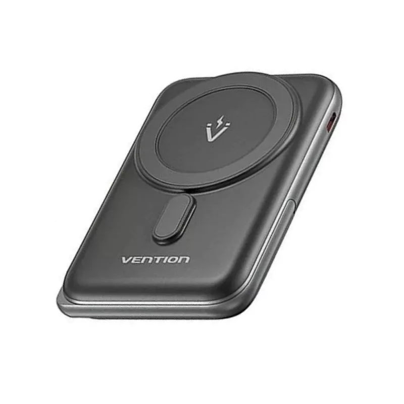 Varavirtalähde Vention 10000mAh Magnetic Wireless 20W, 1×USB-C, langaton lataus, musta