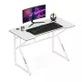 Pelipöytä huzaro Hero 1.6 valkoinen — suora MDF/hiilikuitupöytälevy 1200×600 mm, metallirunko, 750 mm korkeus