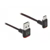 USB-kaapeli DeLOCK EASY-USB 2.0 Type-A-urosliitin Type-C-urosliittimeen kulmaliitin 0,2 m musta