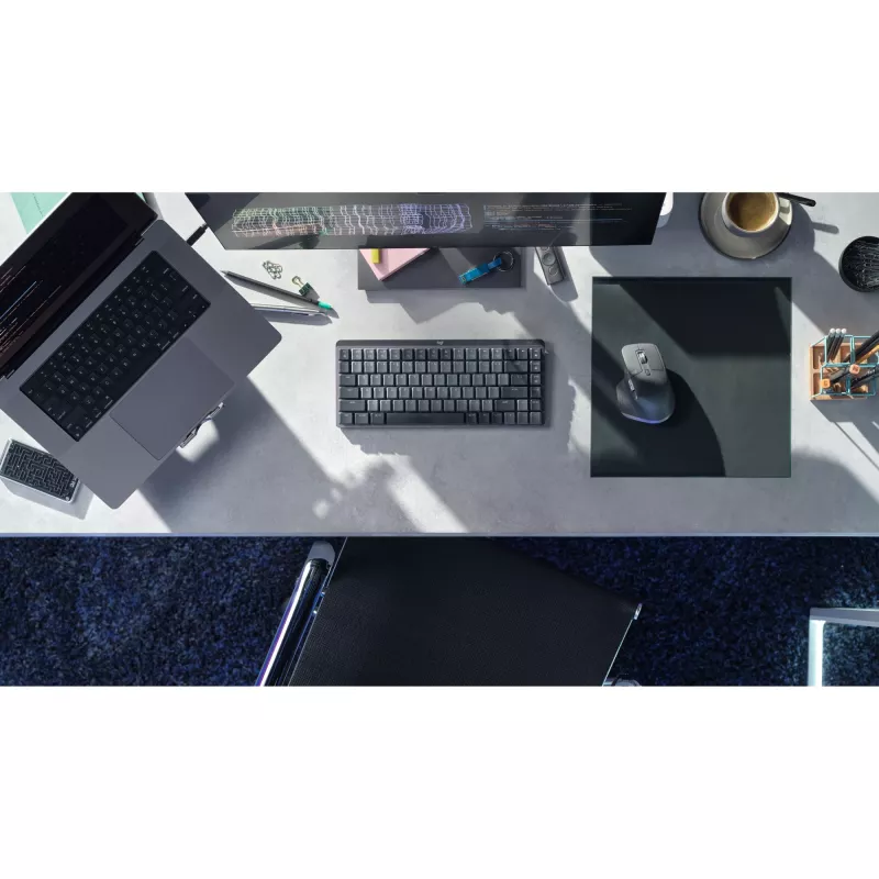 MX Mechanical Mini minimalistinen langaton taustavalaistu näppäimistö - GRAPHIT - DEU - CLICKY langaton 1 USB