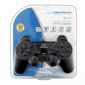 Peliohjain ESPERANZA EG102 johdollinen USB 2.0, PC/PlayStation 3-tuki, D-pad, värinä, musta