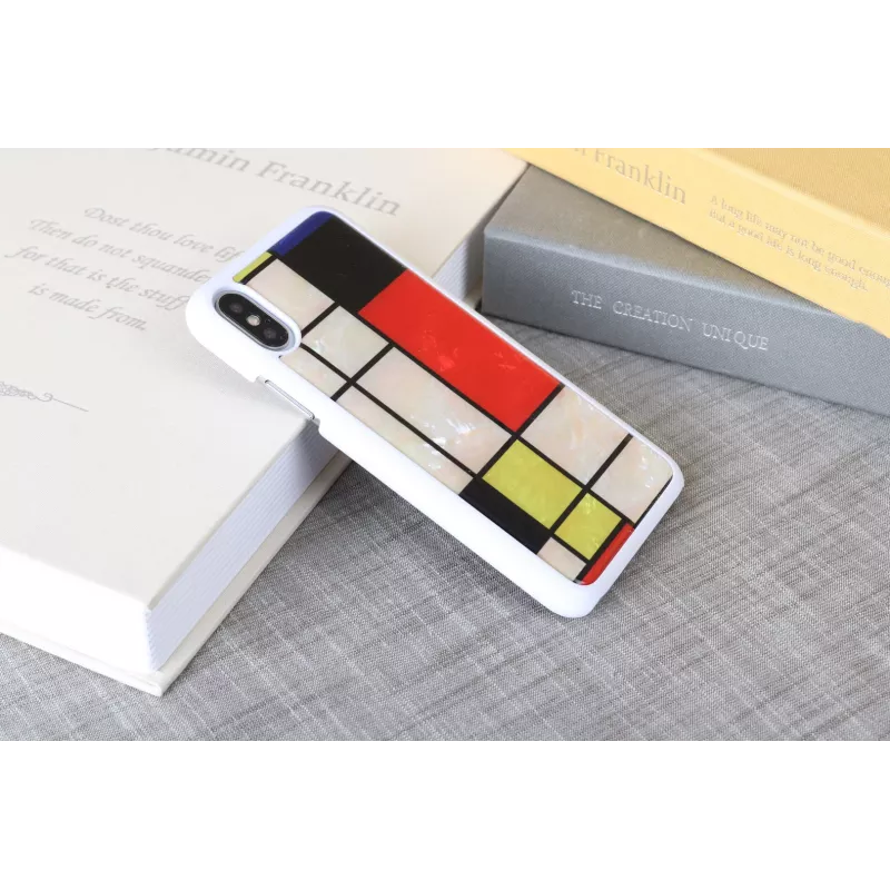 iKins Mondrian suojakuori iPhone XS/X, valkoinen, K1624H