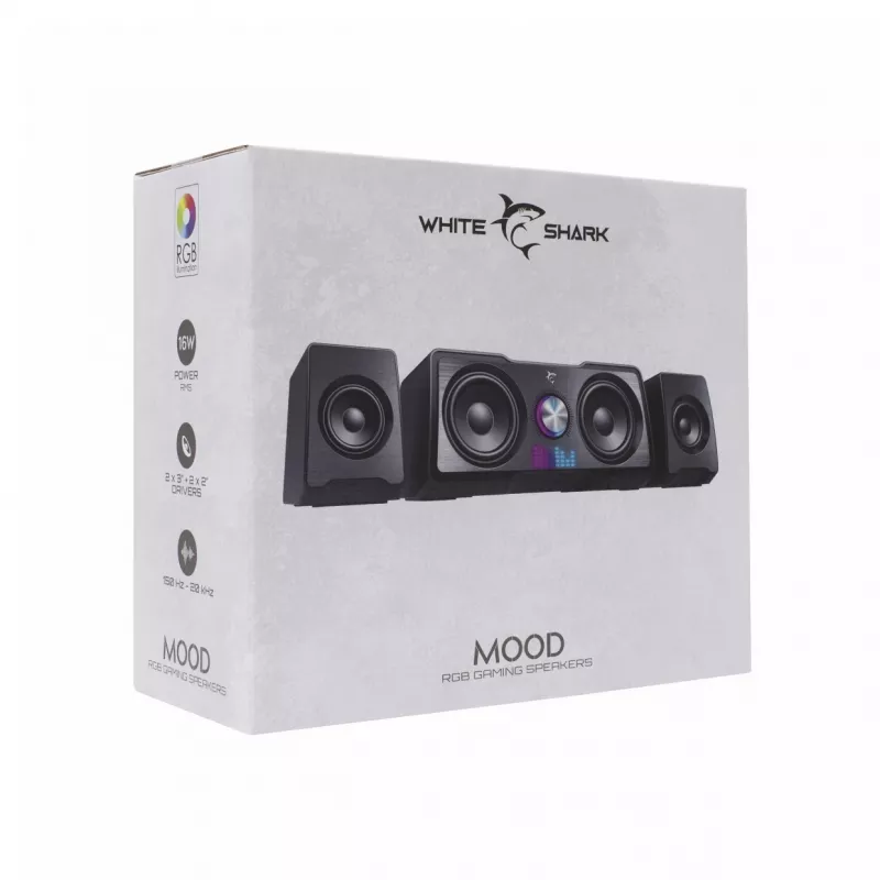 White Shark GSP-968 Mood RGB Gaming 2.2 kaiutinjärjestelmä musta