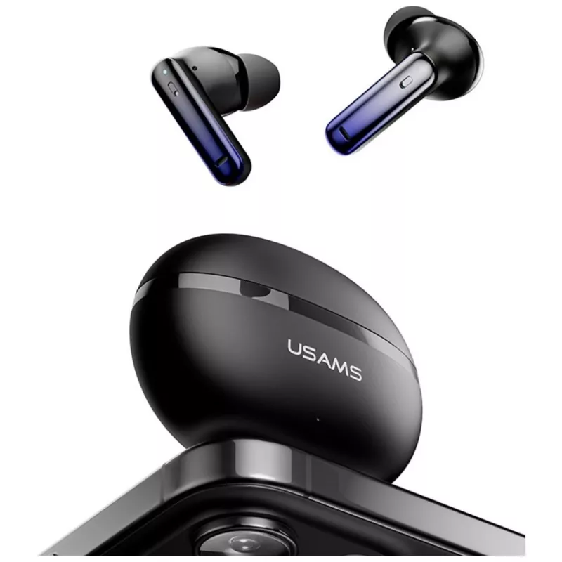 Bluetooth-kuulokkeet Usams TWS E02 ANC+ENC musta
