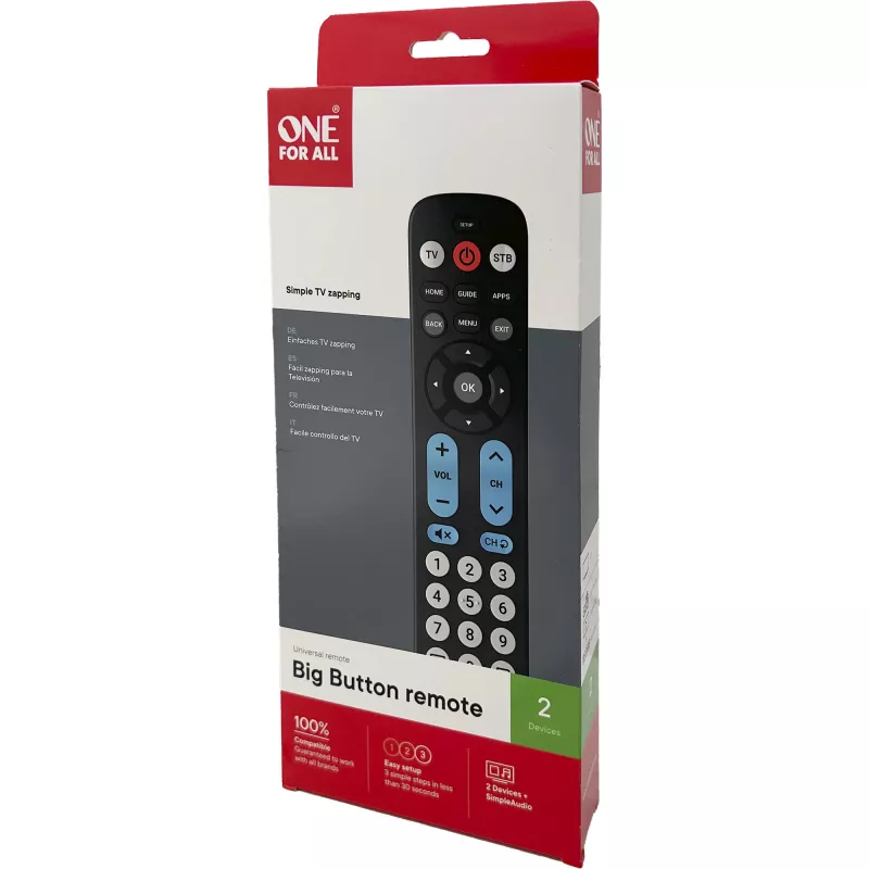 One for All Big Button Remote yleiskaukosäädin URC6821