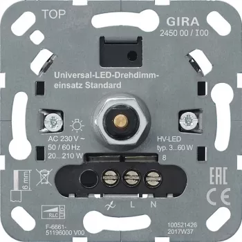 gira S3000 UniLED kiertohimmennin standard 245000 — kiertohimmennin LED-valoille, malli 245000
