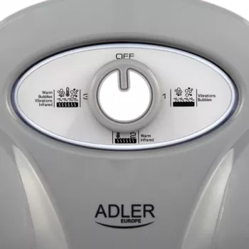 Jalkahierontalaite Adler AD 2167 rullaavalla ja värisevällä hieronnalla, lämmöllä, säädettävällä teholla, 80 W, harmaa valkoinen