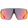 Multisport-lasit UVEX sportstyle 235 — unisex, puolireunaton kehys, vihreä/punainen