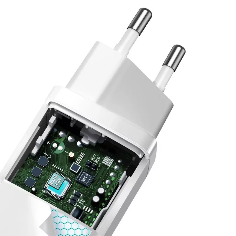 Laturi Baseus CCGAN2L-B02 sisäkäyttöön AC-pikalaturi 20V 1xUSB 1xType-C valkoinen