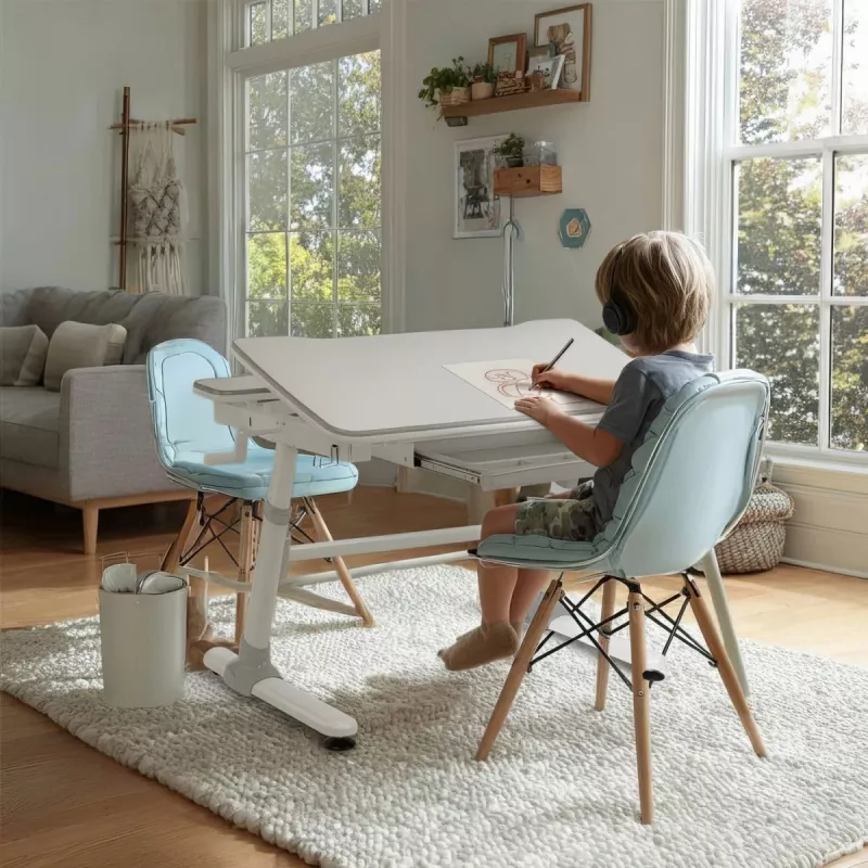 Ergo Office lasten ergonominen korkeussäädettävä työpöytä, harmaa, enintään 100 kg, ER-417 2cz