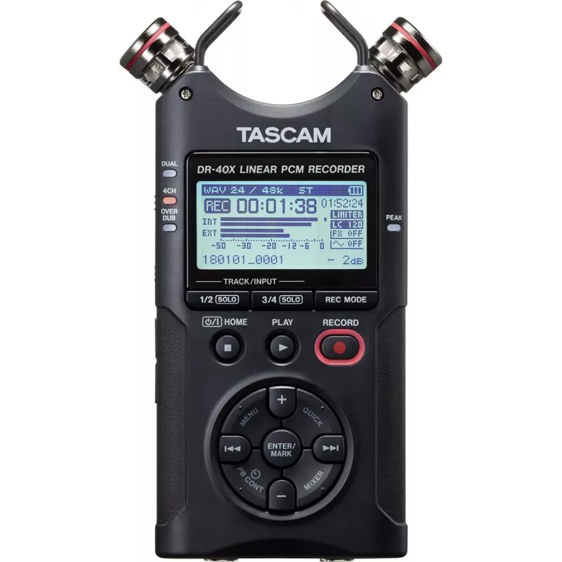 Tascam DR-40X - kannettava digitaalinen tallennin USB-liitännällä, 2 x stereoäänitys