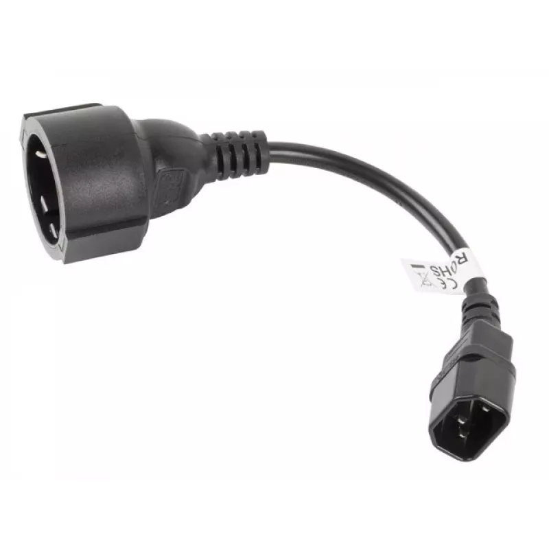 Lanberg CA-C14E-10CC-0018-BK virtakaapeli musta 0,18 m C14-liitin (CA-C14E-10CC-0018-BK)
