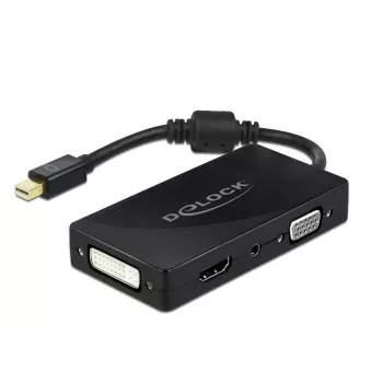 DeLOCK Mini DisplayPort 1.2 – VGA HDMI DVI Audio 4K passiivinen musta