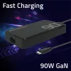 Qoltec 90W GaN Super Fast SLIM seinälaturi | XP | 5-20V | 4,5A | USB-C 3.1 | kannettava | MacBook | älypuhelin | + kaapeli